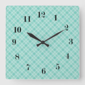 Naadloze ingecheckte patroonafdruk vierkante klok (Voorkant)