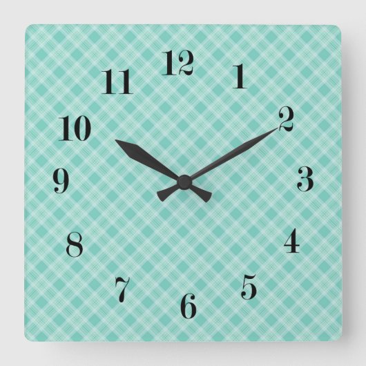 Naadloze ingecheckte patroonafdruk vierkante klok (Voorkant)