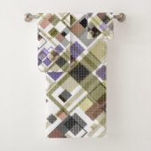 Naadloze ingecheckte vleid tartan patroon groene b bad handdoek (Insitu)