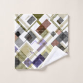 Naadloze ingecheckte vleid tartan patroon groene b bad handdoek (Wasdoekje)