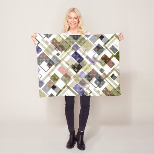 Naadloze ingecheckte vleid tartan patroon groene b fleece deken (In situ)