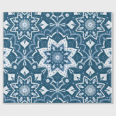 Naadloze Islamitische Kunst Colorful Blue Cadeaupapier (Vlak)