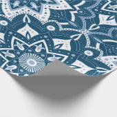 Naadloze Islamitische Kunst Colorful Blue Cadeaupapier (Hoek)