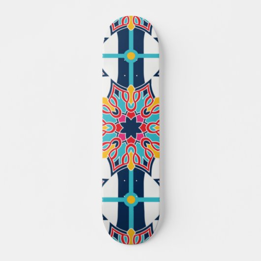 Naadloze islamitische kunst kleurrijk persoonlijk skateboard (Voorkant)