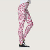 Naadloze kant rozen romantische retro  rode lak leggings (Rechts)
