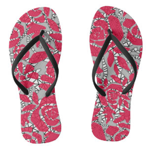 Naadloze kant rozen romantische retro  rode lak teenslippers