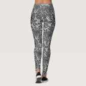 Naadloze kant rozen romantische retro  zwarte l leggings (Achterkant)