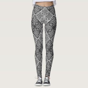 Naadloze kant rozen romantische retro zwarte l leggings