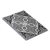 Naadloze kant rozen romantische retro zwarte l notitieboek (Rechterzijde)