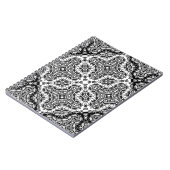 Naadloze kant rozen romantische retro zwarte l notitieboek (Linkerzijde)