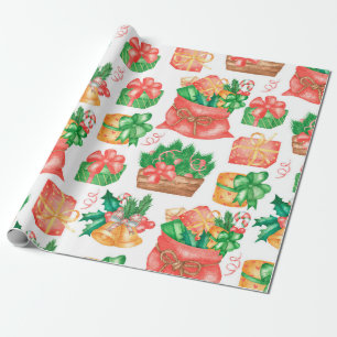 Naadloze kerst en nieuwjaarspatroon met een gif cadeaupapier