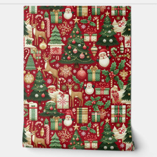 Naadloze kerst Wallpaper Behang