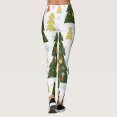 Naadloze Kerstbomen Patroon met Decorated Leggings (Achterkant)
