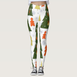 Naadloze Kerstbomen Patroon met Decorated Leggings