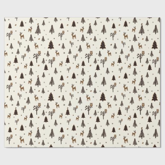 Naadloze kerstboom en droompatroon cadeaupapier (Vlak)