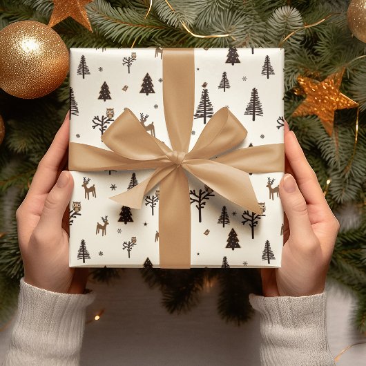 Naadloze kerstboom en droompatroon cadeaupapier