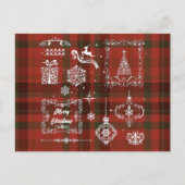 Naadloze kerstdecoratie Rood-wit Feestdagenkaart (Voorkant)