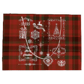 Naadloze kerstdecoratie Rood-wit Groot Cadeauzakje (Achterkant)
