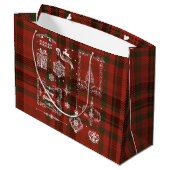 Naadloze kerstdecoratie Rood-wit Groot Cadeauzakje (Achterkant Gekanteld)