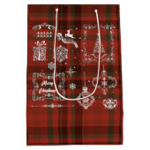 Naadloze kerstdecoratie rood-wit medium cadeauzakje (Achterkant)