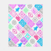 Naadloze kerstelementen geometrische sneeuwvlokken fleece deken (Voorkant)