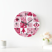 Naadloze kerstelementen geometrische sneeuwvlokken grote klok (Huis)