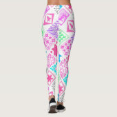 Naadloze kerstelementen geometrische sneeuwvlokken leggings (Achterkant)