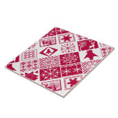 Naadloze kerstelementen geometrische sneeuwvlokken tegeltje (Zijkant)