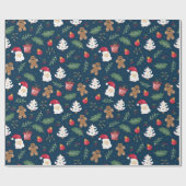 Naadloze Kerstman en versieringen Cadeaupapier (Vlak)