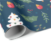 Naadloze Kerstman en versieringen Cadeaupapier (Rol Hoek)