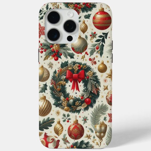 Naadloze Kerstmisdecoratie Case-Mate iPhone Case (Achterkant)