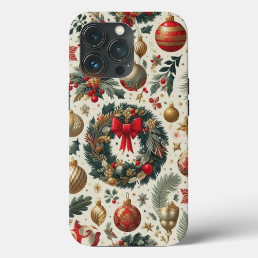 Naadloze Kerstmisdecoratie Case-Mate iPhone Case (Achterkant)