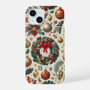 Naadloze Kerstmisdecoratie iPhone 15 Case