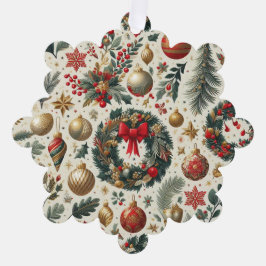 Naadloze Kerstmisdecoratie Ornament Kaart