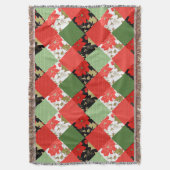 Naadloze kerstpatchwerkpatches worden gekoeld deken (Voorkant Verticaal)