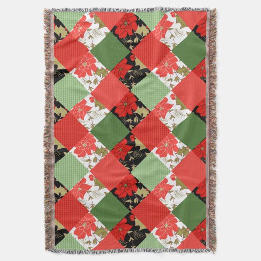 Naadloze kerstpatchwerkpatches worden gekoeld deken (Voorkant Verticaal)