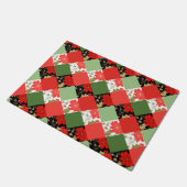 Naadloze kerstpatchwerkpatches worden gekoeld deurmat (Schuin)