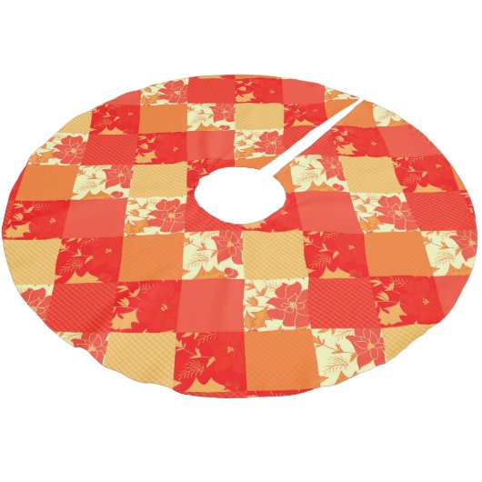 Naadloze kerstpatchwerkpatches worden gekoeld kerstboom rok (Gekanteld)