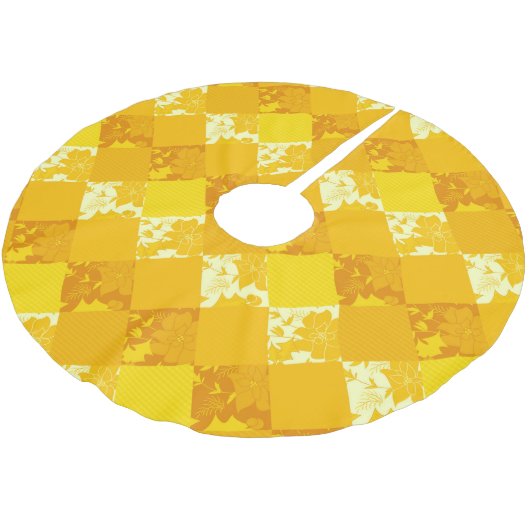 Naadloze kerstpatchwerkpatches worden gekoeld kerstboom rok (Gekanteld)