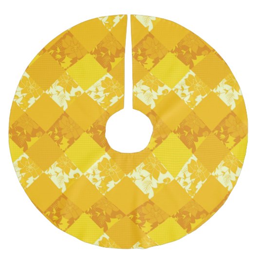 Naadloze kerstpatchwerkpatches worden gekoeld kerstboom rok (Voorkant)