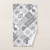 Naadloze kerstpatchwork sneeuwhert bad handdoek (Handdoek)
