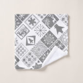 Naadloze kerstpatchwork sneeuwhert bad handdoek (Wasdoekje)