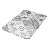 Naadloze kerstpatchwork sneeuwhert badmat (Gekanteld)