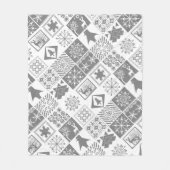 Naadloze kerstpatchwork sneeuwhert fleece deken (Voorkant)