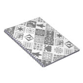 Naadloze kerstpatchwork sneeuwhert notitieboek (Rechterzijde)