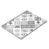 Naadloze kerstpatchwork sneeuwhert notitieboek (Linkerzijde)