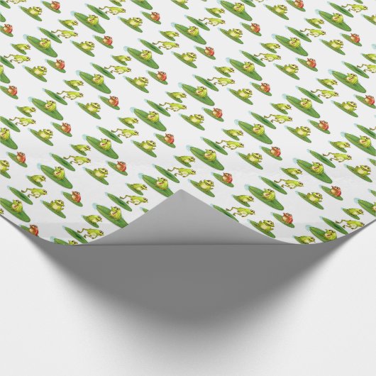 Naadloze kikkers cadeaupapier (Hoek)