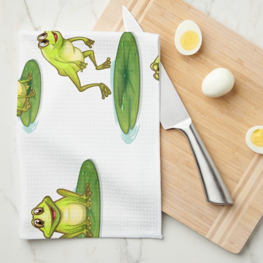 Naadloze kikkers theedoek (Quarter Fold)