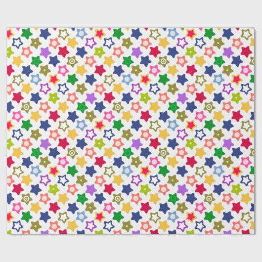 Naadloze kinder leuke cartoon sterren kleurrijk he cadeaupapier (Vlak)