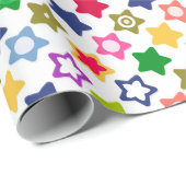 Naadloze kinder leuke cartoon sterren kleurrijk he cadeaupapier (Rol Hoek)